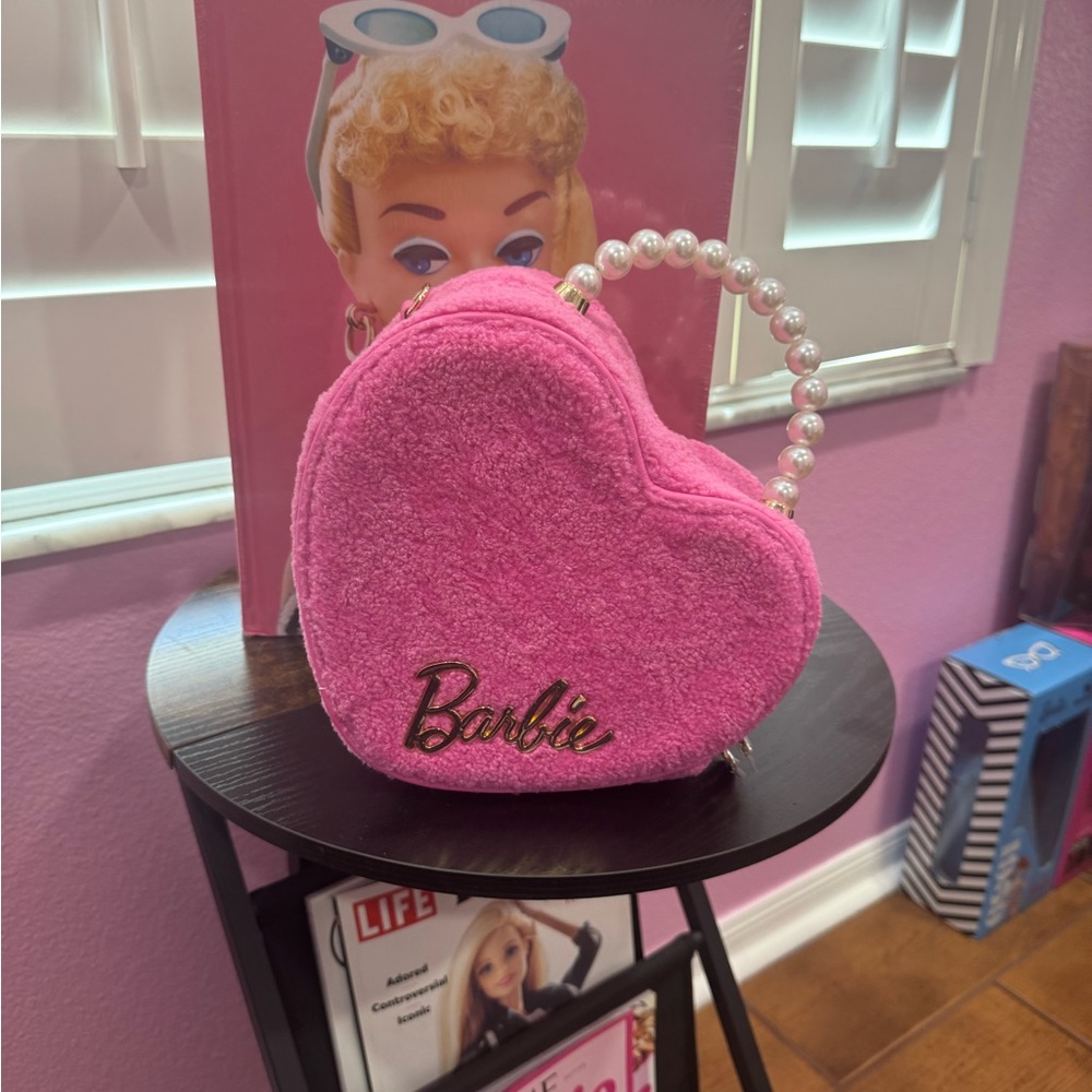 Barbie Pink Heart Bag with Pearl Handle